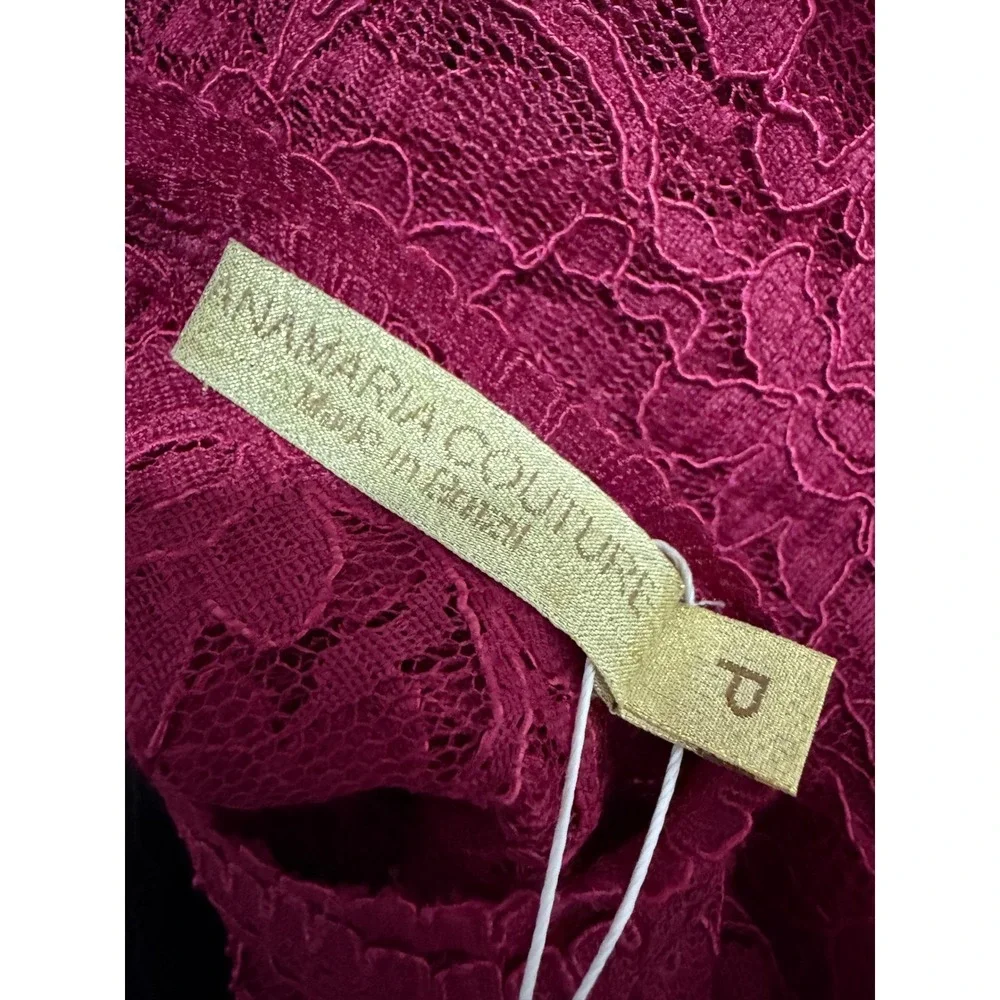 Anamaria Couture Burgundy Floral Lace 2 Piece Mermaid Maxi Skirt Set Size P S